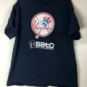 VTG NEW YORK YANKEES XL T Shirt Navy Blue Pre Owned Nice Clean Condition